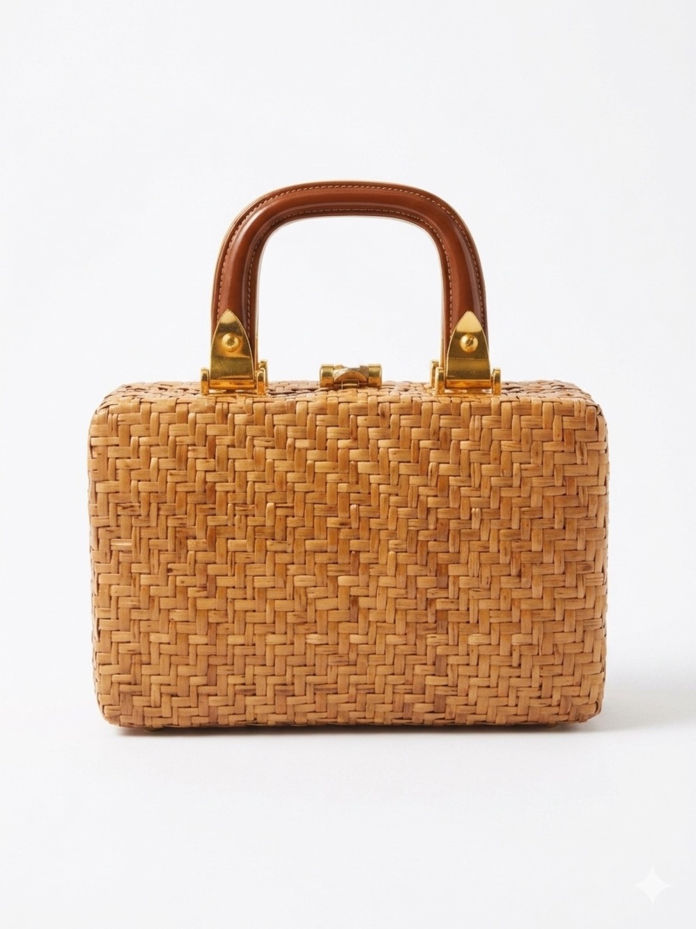 Saks Fifth Avenue Vintage Wicker Woven Vinyl Box Bag! 1960’s - Great Condition!